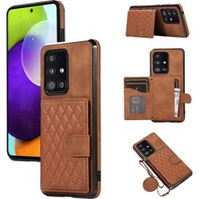 Seashell Digital Samsung Galaxy A51 5g Kart Tutucu Tpu+Pu Deri Telefon Kılıfı Kickstand Telefon Kapağı-Kahverengi (Yurt Dışından)