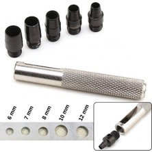 İpekbazaar Delik Açma Zımba Set S02, 6 Parça, (6MM-7MM-8MM-10MM-12MM), Deri Hobi El Aleti