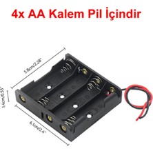 Robiz 4'lü Aa Kalem Pil Kutusu Yuvası 6V Kablolu Kalem Pil Tutucu