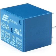 Robiz 250V 10A SRD-12VDC-SL-C 12V Dc Röle 5 Pin Pcb Montaj Tip 220V No Nc Güç Rölesi