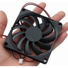 Robiz Dc 12V Fan 80X80MM 8010 8X8CM Sessiz 2 Pin Fırçasız Soğutma Fanı Kuluçka Ekran Kartı Cooler