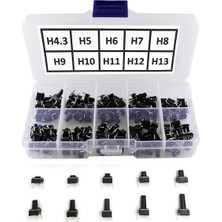 Robiz 200 Adet 6X6MM Tact Buton Set 10 Farklı Yükseklikte 4 Pin Dokunmatik Anlık Basmalı Düğme Anahtar