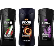 Axe Excite Duş Jeli & Dark Temptation Duş Jeli & Africa 3in1 Erkek Duş Jeli 250ML 3lü Set