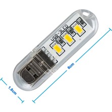 Robiz Mini USB LED Lamba 5730 Smd 3 LED Anahtarlık Portatif Taşınabilir Gece Lambası Masa Aydınl.kamp