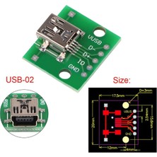 Robiz Mini USB To Dip Çevirici Pcb USB Haberleşme Deney Prototip 5V USB