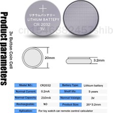 Ata Elektronik 1 Adet - CR2032 Pil 3V Hafıza Anakart Bios Garaj Kepenk Bariyer Kumanda Terazi Baskül Pili BR2032 CR2332 BR2332 DL2032 SB-T15 2032 ECR2032 L14 L2032 LF1/2V CR2032 Cr 2032