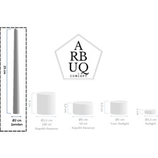ARBUQ Concept Uzun Klasik Balmumu Şamdan Mum 25cm Beyaz Renkli-%100 Doğal Bal Mumu