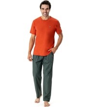 U.S. Polo Assn. Erkek Pijama Takım, Alt Çizgili Üst Düz Renk