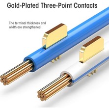 Koodmax - 3u Gold Plated CAT5E RJ45 Konnektörü 8P8C Ethernet Kablo Ucu Konnektör Jack Uç - 100 Adet