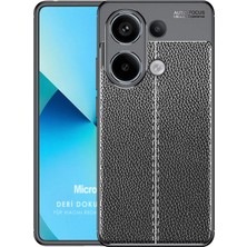 Microsonic Xiaomi Poco M6 Pro 4g Kılıf Deri Dokulu Silikon Siyah