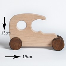 Alg Wood Ahşap El Yapımı Doğal Montessori Araba Tekerlekli Oyuncak - 5056