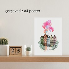 Fatofotofan Amsterdam Evleri Çizimli A4 Poster