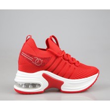 Guja 24Y300-14 Dolgu Topuk Kırmızı Kadın Sneakers