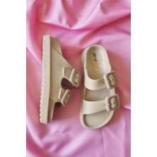 Akınabella çift toka rahat taban ultra soft kadın terlik E440.Z