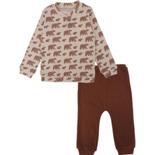 Bebelop Erkek Çocuk Bebek Kutup Ayısı Baskılı Raporlu 2'li Takım