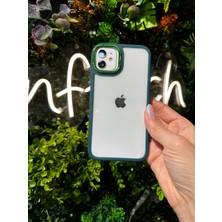 Nftech Apple iPhone 11 Uyumlu Kılıf Şeffaf Koruyucu Kenarlı Renkli Kılıf