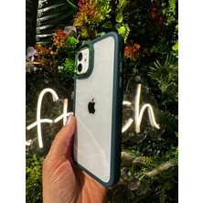 Nftech Apple iPhone 11 Uyumlu Kılıf Şeffaf Koruyucu Kenarlı Renkli Kılıf