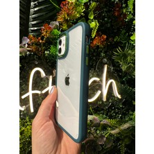 Nftech Apple iPhone 11 Uyumlu Kılıf Şeffaf Koruyucu Kenarlı Renkli Kılıf