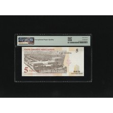 Numsimatik Beş Yeni Türk Lirası 5 Ytl  P217 2005 Pmg 67 Epq Superb Gem Unc S/n F82 204354 8.ems 1.t