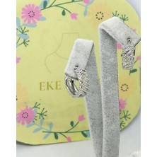 Eke Butik Xuping Burgu  Halka Küpe Beyaz Altın