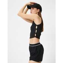 Koton Yanları Pencere Detaylı Spor Crop Atlet Fitilli