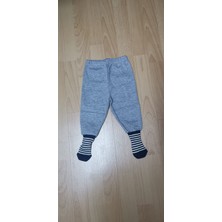 Fuar Baby Koyu Gri Çoraplı Pijama Altı (Kalın Kumaş)