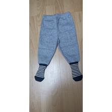 Fuar Baby Koyu Gri Çoraplı Pijama Altı (Kalın Kumaş)