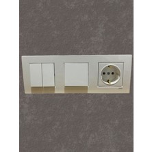 Viko Karre 3'lü Set Anahtar-Komütatör-Topraklı Priz+3'lü Çerçeve Beyaz