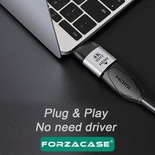 Forzacase Type-C To HDMI 4K 60hz 1080P Tablet Telefon Bilgisiyar Için HDMI Dönüştürücü- FC488