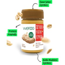 Wefood x 2 Adet Şekersiz Sade %100 Fıstık Ezmesi 300 gr (Fıstık Parçacıklı)