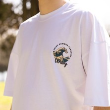 Rascape Beyaz Bisiklet Yaka T-Shirt