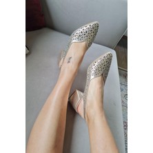 Topukla 036 7070 Topukla Kadın Kalın Topuklu Taş Detaylı Arkası Açık Abiye Ayakkabı