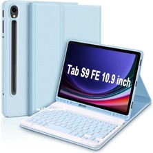 M.TK Moveteck Samsung Galaxy Tab S9 / S9 Fe 10.9 Kablosuz Bluetooth Türkçe Q Klavyeli Tablet Kılıfı