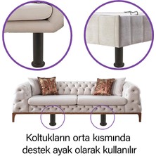 Glaswen 2 Adet Modül Ayarlanabilir Destek Ayağı 15 x 23 cm Siyah Ayak Mobilya Kanepe Baza Koltuk Ünite Ayakları