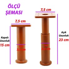Glaswen Modül Ayarlanabilir Destek Ayağı 15 x 23 cm Kahverengi Ayak Mobilya Kanepe Baza Koltuk Ünite Ayakları