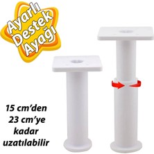 Glaswen Modül Ayarlanabilir Destek Ayağı 15 x 23 cm Beyaz Ayak Mobilya Kanepe Baza Koltuk Ünite Ayakları