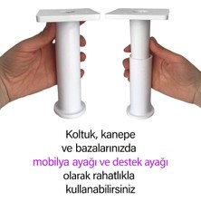 Glaswen Modül Ayarlanabilir Destek Ayağı 15 x 23 cm Beyaz Ayak Mobilya Kanepe Baza Koltuk Ünite Ayakları