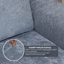 riselerhome Kadife 3 3 1 1  Lastikli Kanepe Örtüsü | Lastikli Koltuk Örtüsü | Koltuk Kılıfı