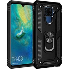 FUJİMAX Huawei Mate 30 Lite Kılıf Yatay ve Dikey Kullanıma Özel Zırh Özelliki Yüzüklü Telefon Kılıfı