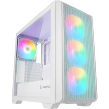 Rampage Craft Beyaz Mesh TYPE-C+USB3.0+1*14CM+ 3*12CM Argb Fan Atx Gaming Kasa