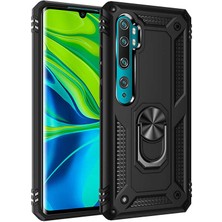 FUJİMAX Xiaomi Mi Note 10 Kılıf Yatay ve Dikey Kullanıma Özel Zırh Özelliki Yüzüklü Telefon Kılıfı