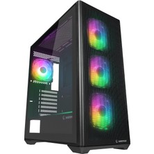 Rampage VORTEX V3 Siyah Mesh Temperli Cam 4*RGB Fan + Hub E-ATX Gaming Oyuncu Kasası