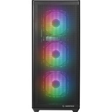 Rampage VORTEX V3 Siyah Mesh Temperli Cam 4*RGB Fan + Hub E-ATX Gaming Oyuncu Kasası