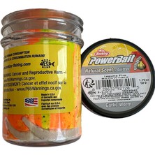 Berkley Power Bait Natural Scent Garlic Worm - Tequila Fire