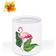 Eylül Design Flamingo Özel Tasarım Baskılı Seramik Kumbara Açılabilir Kumbara