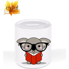 Eylül Design Sevimli Fil Özel Tasarım Baskılı Seramik Kumbara Açılabilir Kumbara