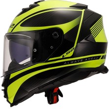 Ls2 Storm 2 Dodger Mat Siyah-Neon Sarı Kask