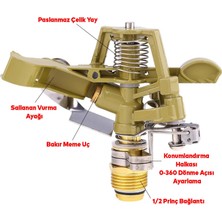 Badem10 Vurmalı Metal Su Fıskiyesi DY1021 Uzak Yakın Basınç Püskürtme Yağmurlama Sulama 360 Derece Başlık
