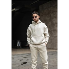 Yakamel Erkek Oversize Içi Puf Kalın Eşofman Takımı