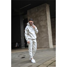 Yakamel Erkek Oversize Içi Puf Kalın Eşofman Takımı